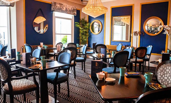 Breakfast room at the Llandudno Bay Hotel.